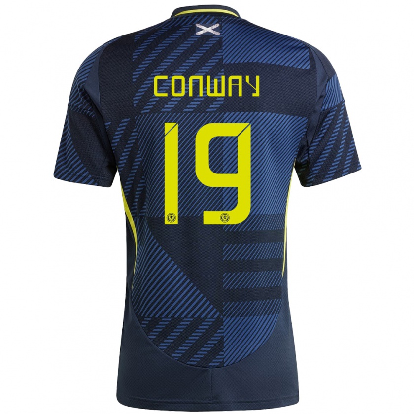 Kandiny Niño Camiseta Escocia Tommy Conway #19 Azul Oscuro 1ª Equipación 24-26 La Camisa Chile