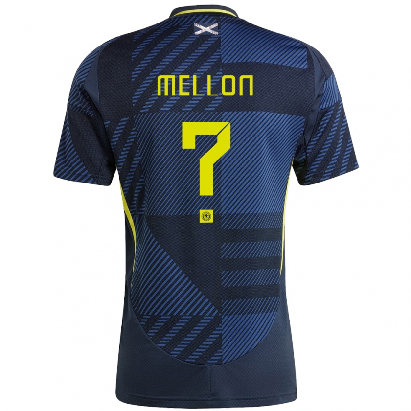 Kandiny Niño Camiseta Escocia Michael Mellon #0 Azul Oscuro 1ª Equipación 24-26 La Camisa Chile