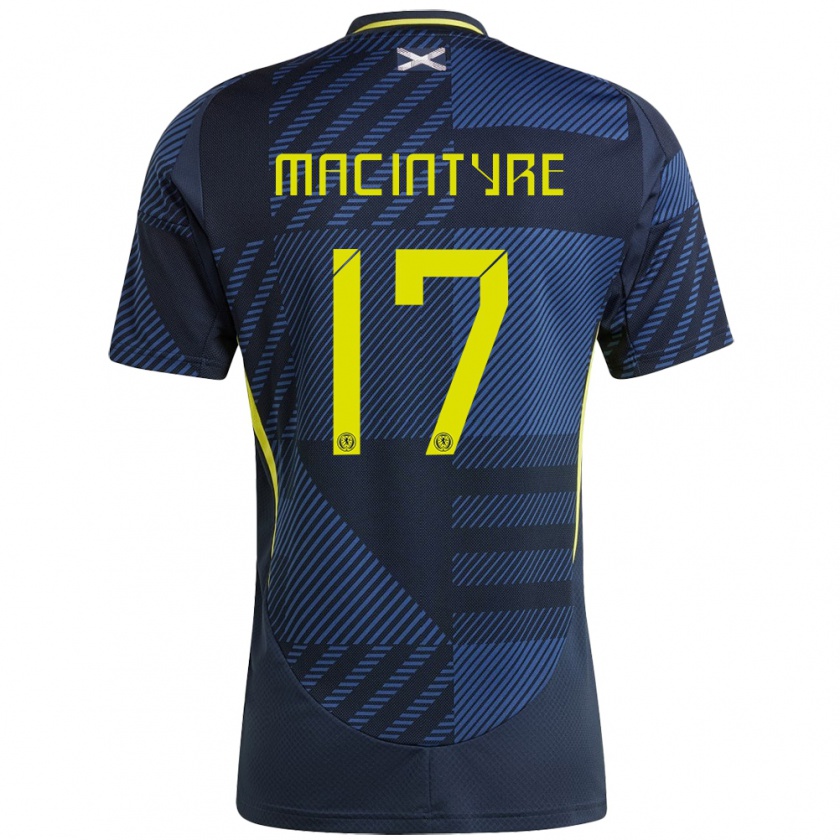 Kandiny Niño Camiseta Escocia Jacob Macintyre #17 Azul Oscuro 1ª Equipación 24-26 La Camisa Chile