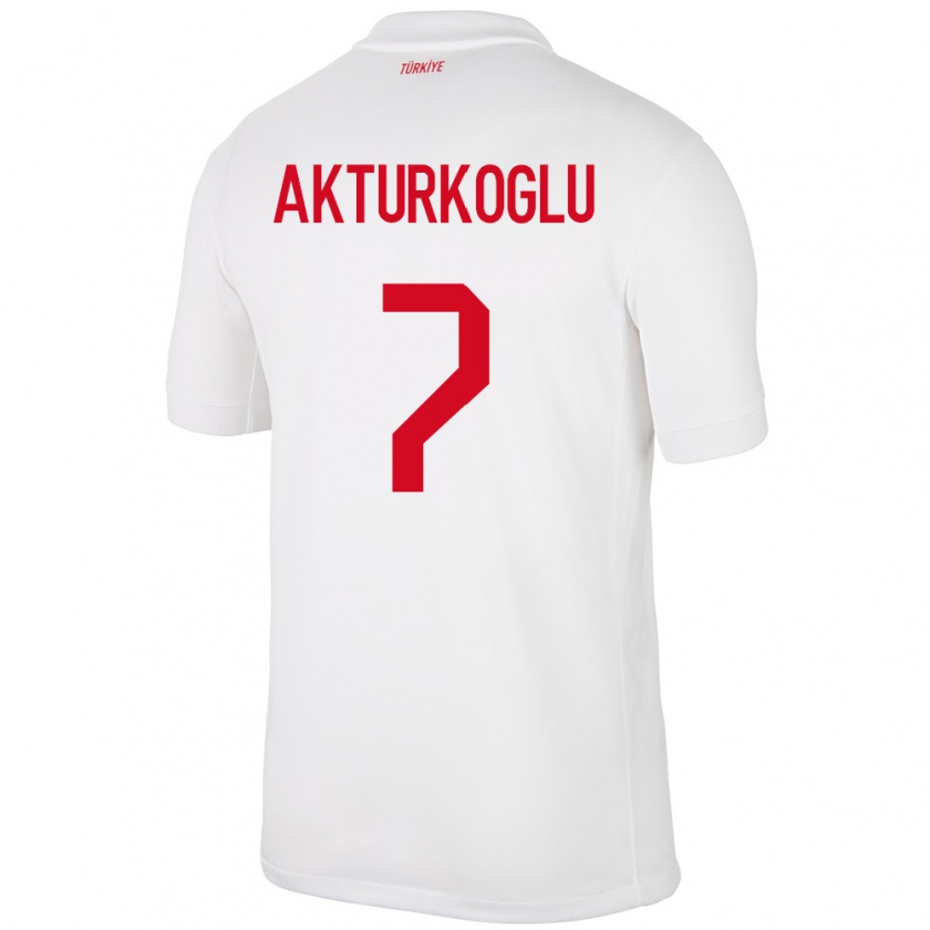 Kandiny Niño Camiseta Turquía Kerem Aktürkoğlu #7 Blanco 1ª Equipación 24-26 La Camisa Chile