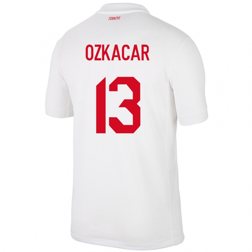 Kandiny Niño Camiseta Turquía Cenk Özkacar #13 Blanco 1ª Equipación 24-26 La Camisa Chile