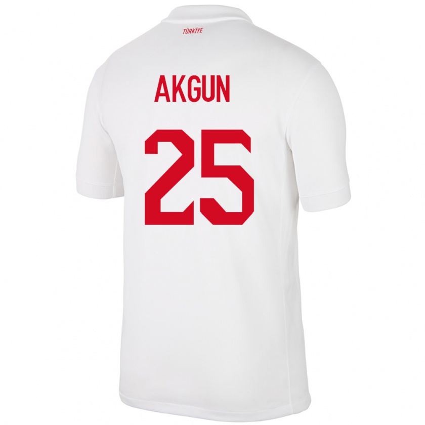 Kandiny Niño Camiseta Turquía Yunus Akgün #25 Blanco 1ª Equipación 24-26 La Camisa Chile