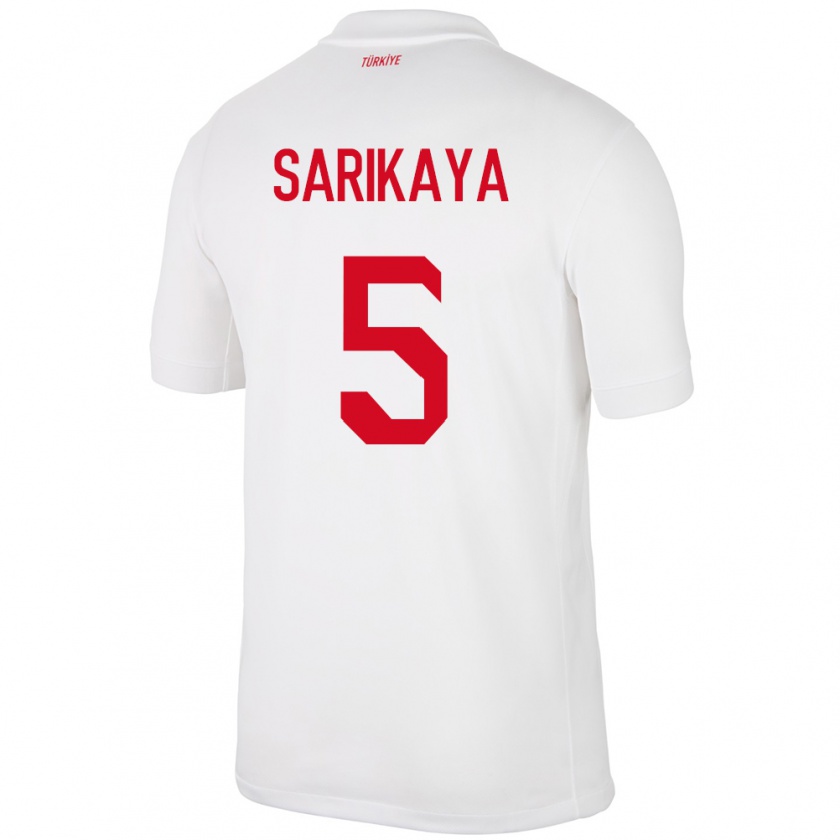 Kandiny Niño Camiseta Turquía Efe Sarıkaya #5 Blanco 1ª Equipación 24-26 La Camisa Chile