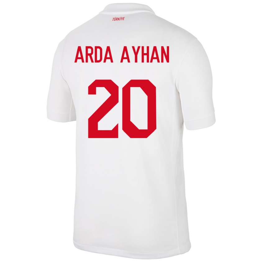 Kandiny Niño Camiseta Turquía Murat Arda Ayhan #20 Blanco 1ª Equipación 24-26 La Camisa Chile