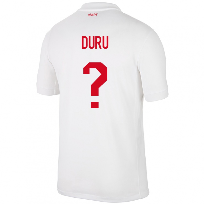 Kandiny Niño Camiseta Turquía Mustafa Duru #0 Blanco 1ª Equipación 24-26 La Camisa Chile