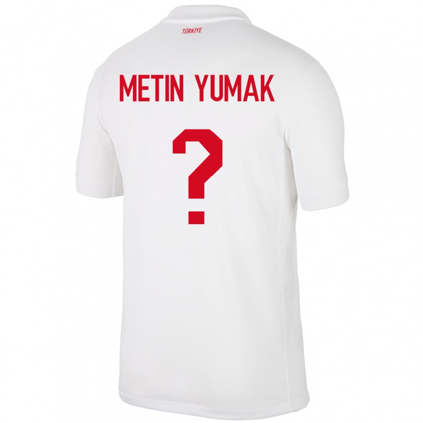 Kandiny Niño Camiseta Turquía Yiğit Metin Yumak #0 Blanco 1ª Equipación 24-26 La Camisa Chile