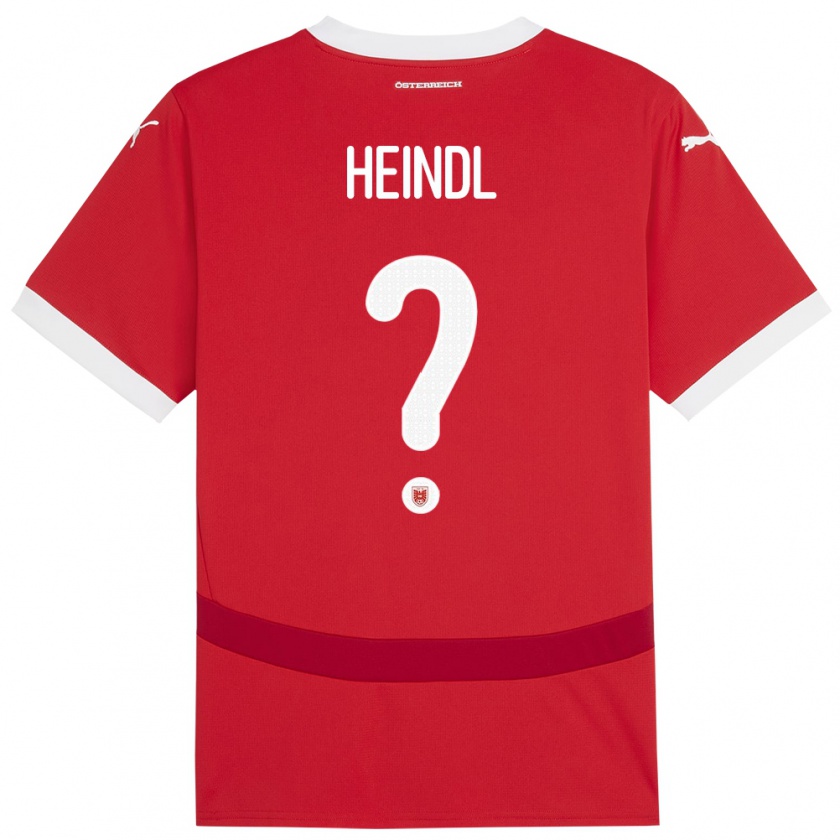 Kandiny Niño Camiseta Austria David Heindl #0 Rojo 1ª Equipación 24-26 La Camisa Chile