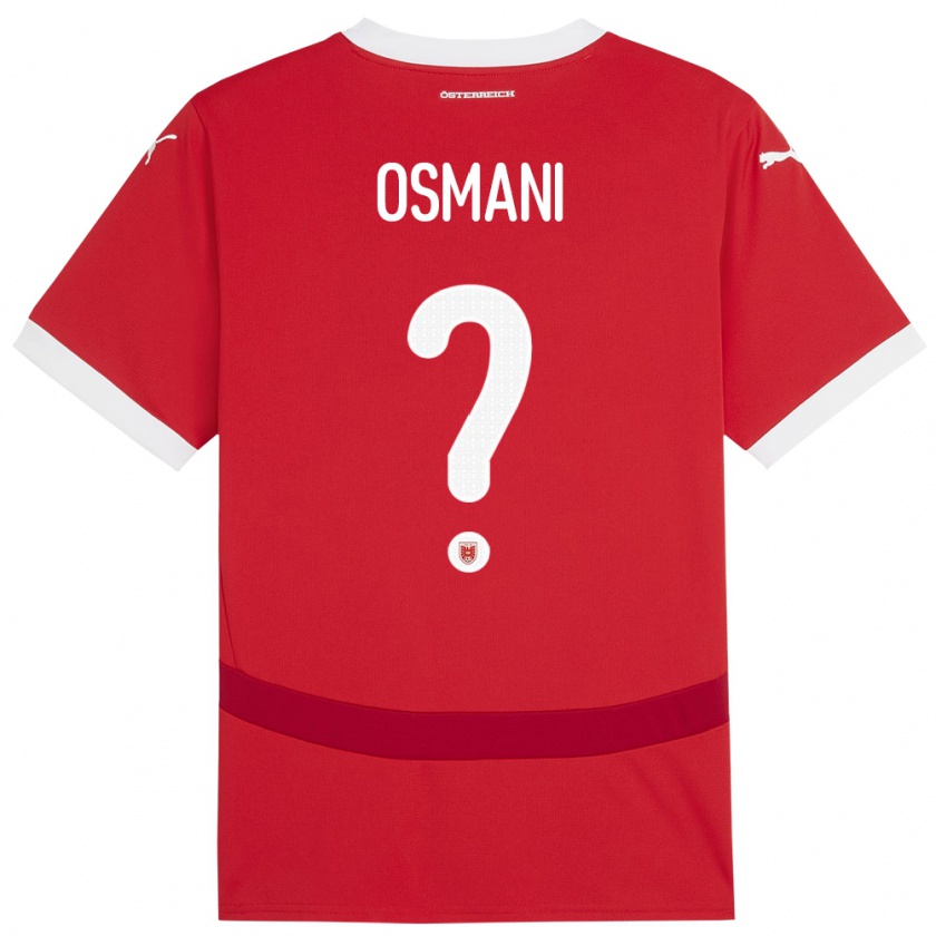 Kandiny Niño Camiseta Austria Tristan Osmani #0 Rojo 1ª Equipación 24-26 La Camisa Chile