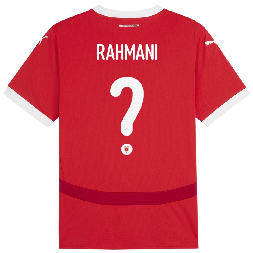 Kandiny Niño Camiseta Austria Edvin Rahmani #0 Rojo 1ª Equipación 24-26 La Camisa Chile