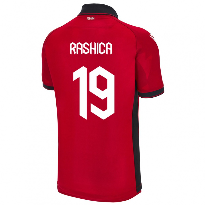 Kandiny Niño Camiseta Albania Ermir Rashica #19 Rojo 1ª Equipación 24-26 La Camisa Chile