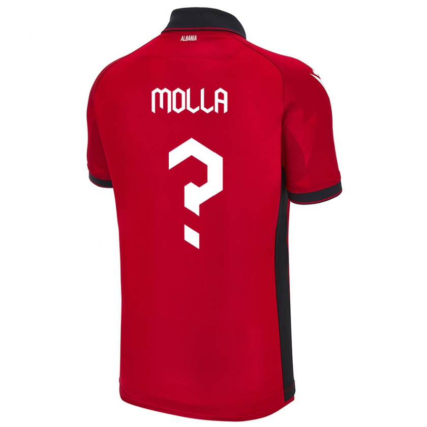 Kandiny Niño Camiseta Albania Marco Molla #0 Rojo 1ª Equipación 24-26 La Camisa Chile