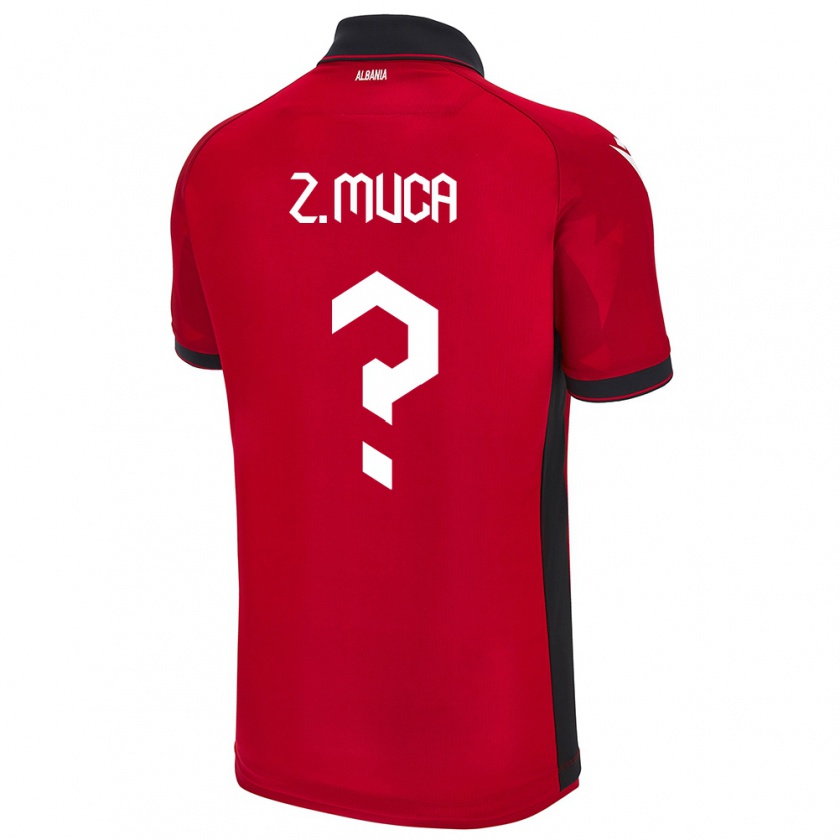 Kandiny Niño Camiseta Albania Zylyf Muça #0 Rojo 1ª Equipación 24-26 La Camisa Chile