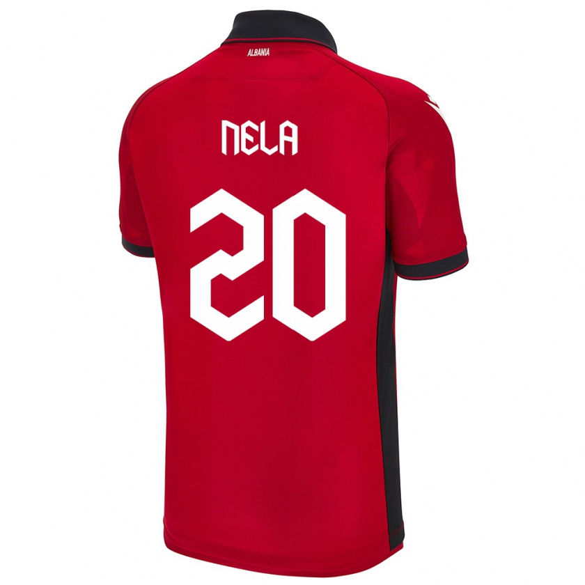 Kandiny Niño Camiseta Albania Rinaldo Nela #20 Rojo 1ª Equipación 24-26 La Camisa Chile