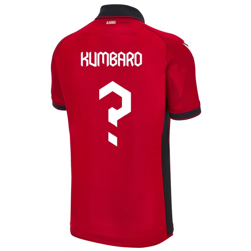 Kandiny Niño Camiseta Albania Alvi Kumbaro #0 Rojo 1ª Equipación 24-26 La Camisa Chile