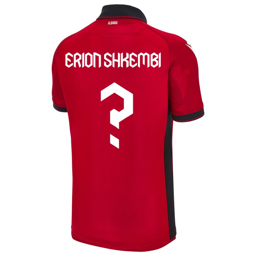 Kandiny Niño Camiseta Albania Erion Shkembi #0 Rojo 1ª Equipación 24-26 La Camisa Chile