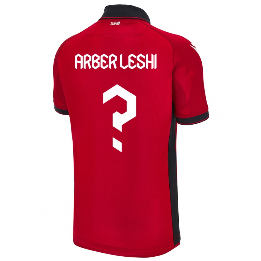 Kandiny Niño Camiseta Albania Arber Leshi #0 Rojo 1ª Equipación 24-26 La Camisa Chile