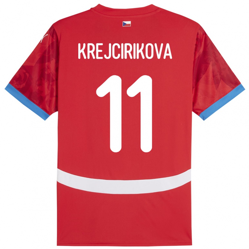 Kandiny Niño Camiseta Chequia Tereza Krejčiříková #11 Rojo 1ª Equipación 24-26 La Camisa Chile