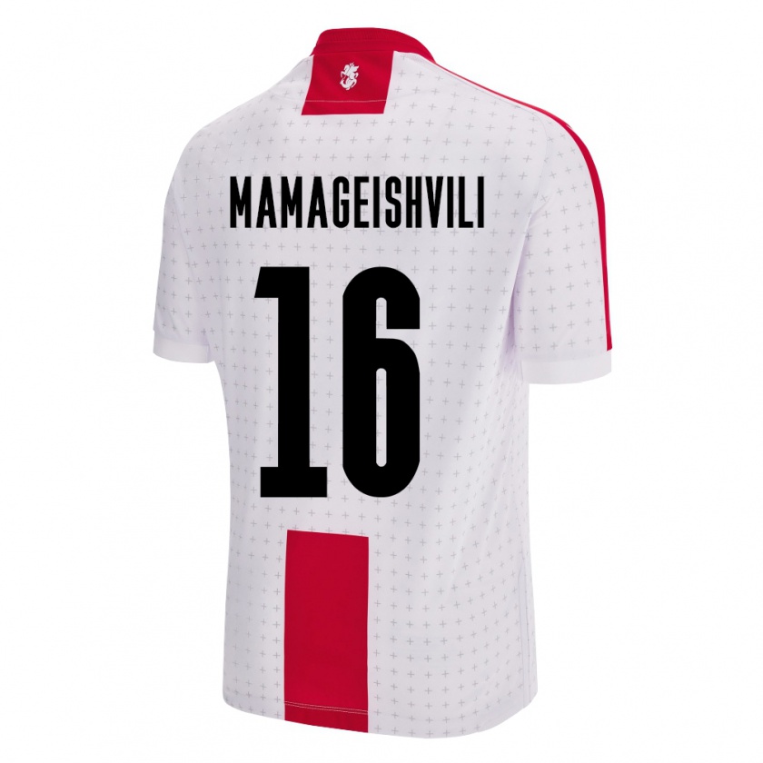 Kandiny Niño Camiseta Georgia Gizo Mamageishvili #16 Blanco 1ª Equipación 24-26 La Camisa Chile