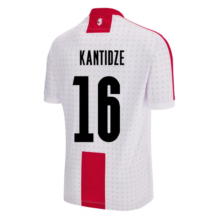 Kandiny Niño Camiseta Georgia Nikoloz Kantidze #16 Blanco 1ª Equipación 24-26 La Camisa Chile