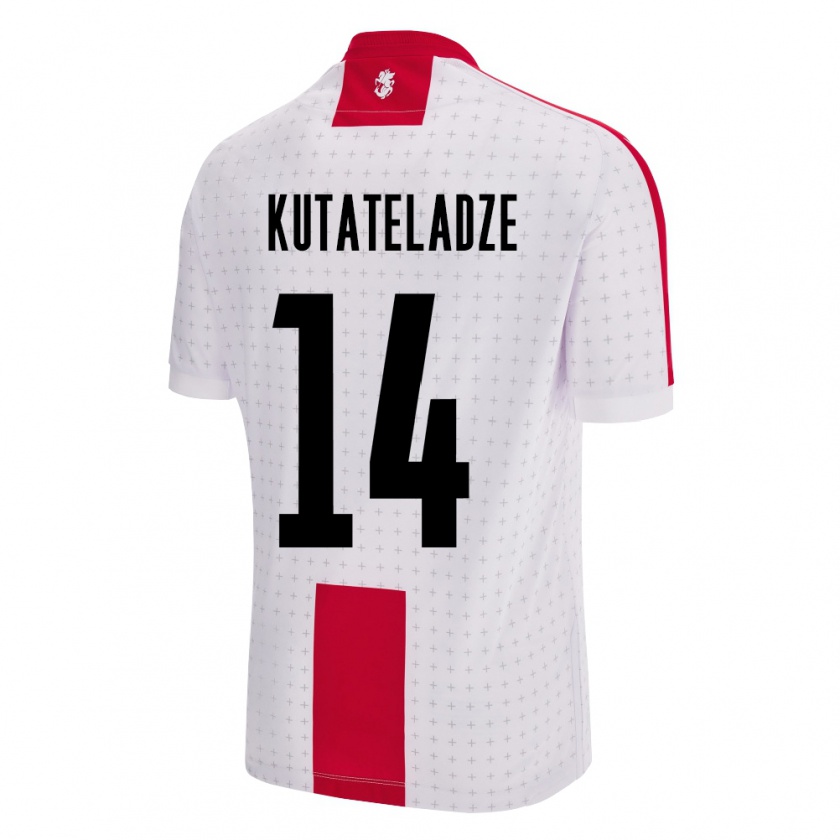 Kandiny Niño Camiseta Georgia Alexandre Kutateladze #14 Blanco 1ª Equipación 24-26 La Camisa Chile