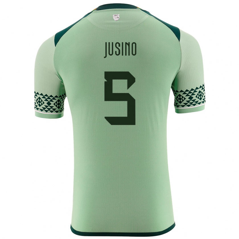 Kandiny Niño Camiseta Bolivia Adrián Jusino #5 Verde Claro 1ª Equipación 24-26 La Camisa Chile