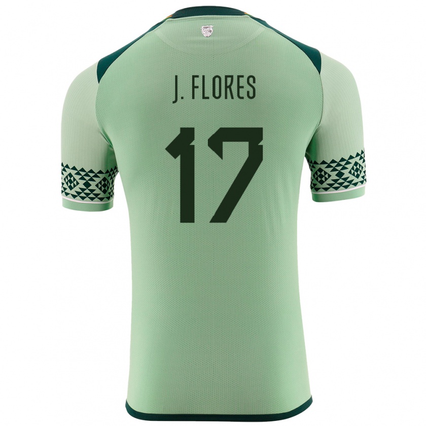 Kandiny Niño Camiseta Bolivia José Flores #17 Verde Claro 1ª Equipación 24-26 La Camisa Chile