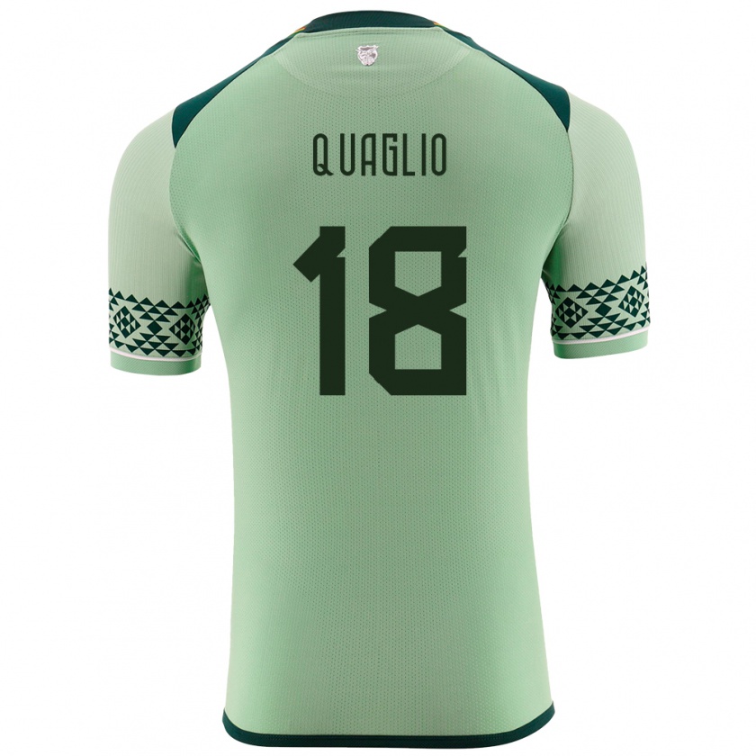 Kandiny Niño Camiseta Bolivia Fabricio Quaglio #18 Verde Claro 1ª Equipación 24-26 La Camisa Chile