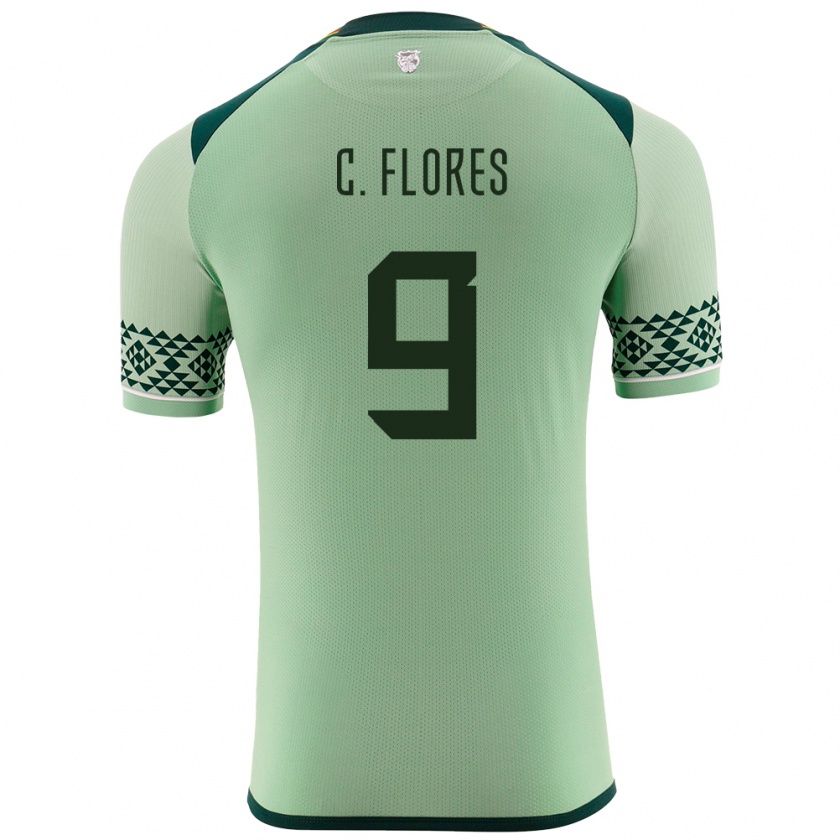 Kandiny Niño Camiseta Bolivia Cesar Flores #9 Verde Claro 1ª Equipación 24-26 La Camisa Chile