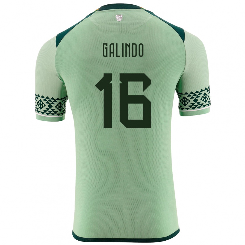 Kandiny Niño Camiseta Bolivia Matías Galindo #16 Verde Claro 1ª Equipación 24-26 La Camisa Chile