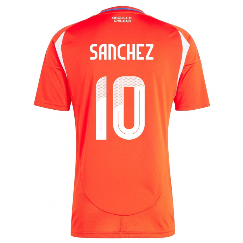 Kandiny Niño Camiseta Chile Alexis Sánchez #10 Rojo 1ª Equipación 24-26 La Camisa Chile