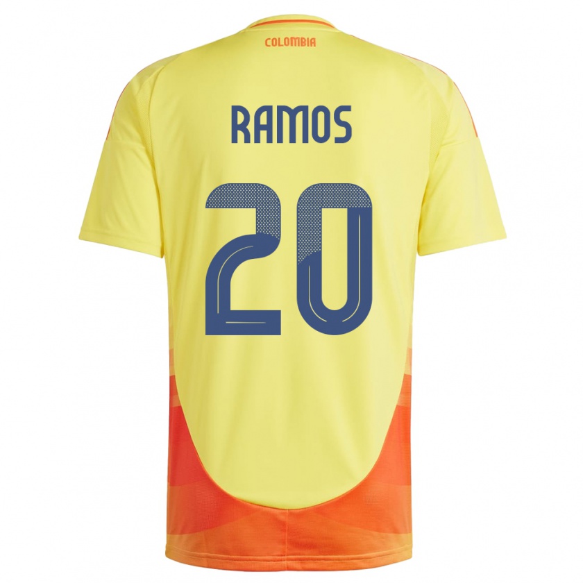 Kandiny Niño Camiseta Colombia Mónica Ramos #20 Amarillo 1ª Equipación 24-26 La Camisa Chile