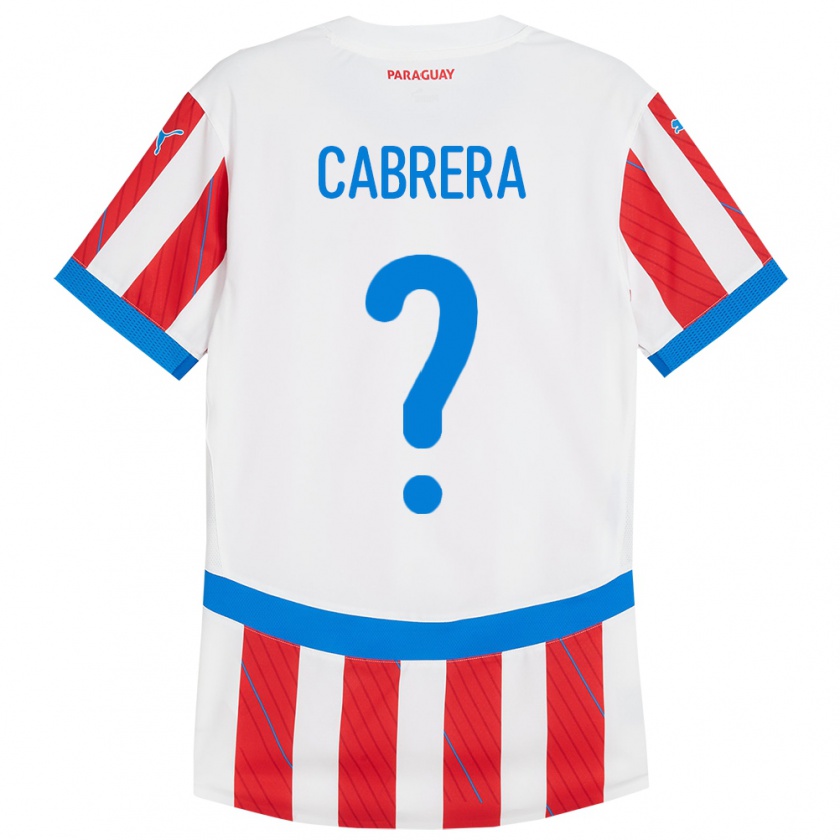 Kandiny Niño Camiseta Paraguay Ivan Cabrera #0 Blanco Rojo 1ª Equipación 24-26 La Camisa Chile