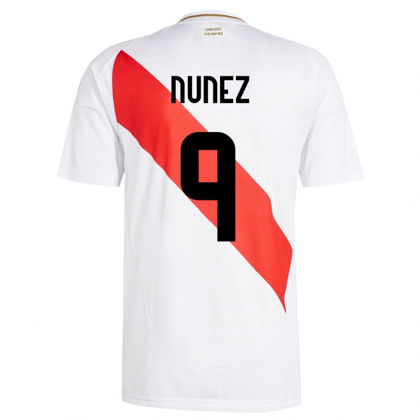 Kandiny Niño Camiseta Perú Pierina Núñez #9 Blanco 1ª Equipación 24-26 La Camisa Chile