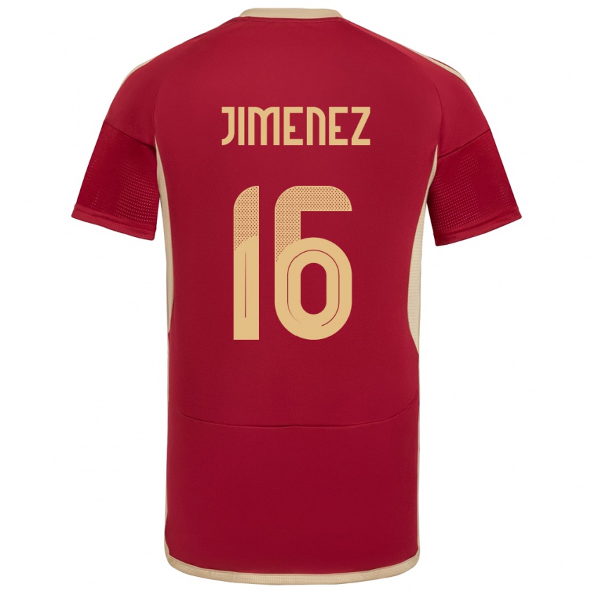 Kandiny Niño Camiseta Venezuela Néstor Jiménez #16 Borgoña 1ª Equipación 24-26 La Camisa Chile