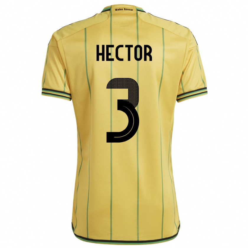 Kandiny Niño Camiseta Jamaica Michael Hector #3 Amarillo 1ª Equipación 24-26 La Camisa Chile