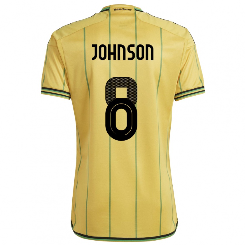 Kandiny Niño Camiseta Jamaica Daniel Johnson #8 Amarillo 1ª Equipación 24-26 La Camisa Chile