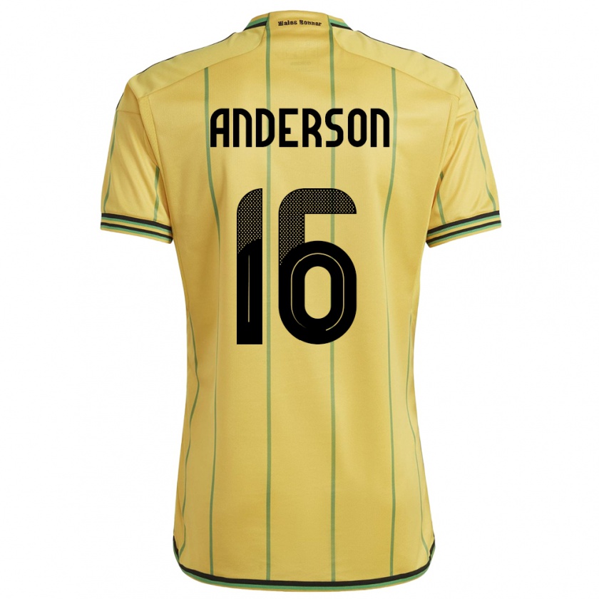 Kandiny Niño Camiseta Jamaica Karoy Anderson #16 Amarillo 1ª Equipación 24-26 La Camisa Chile