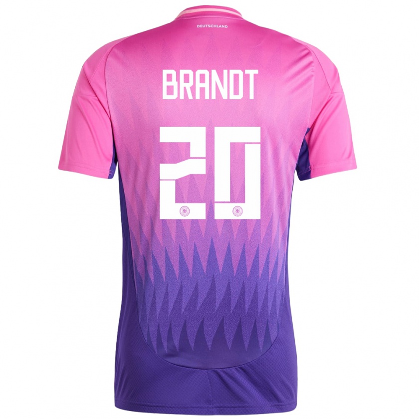 Kandiny Niño Camiseta Alemania Julian Brandt #20 Rosado Morado 2ª Equipación 24-26 La Camisa Chile