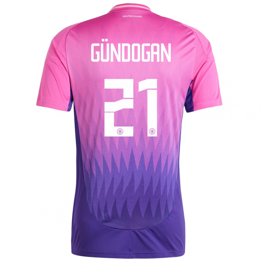 Kandiny Niño Camiseta Alemania Ilkay Gundogan #21 Rosado Morado 2ª Equipación 24-26 La Camisa Chile