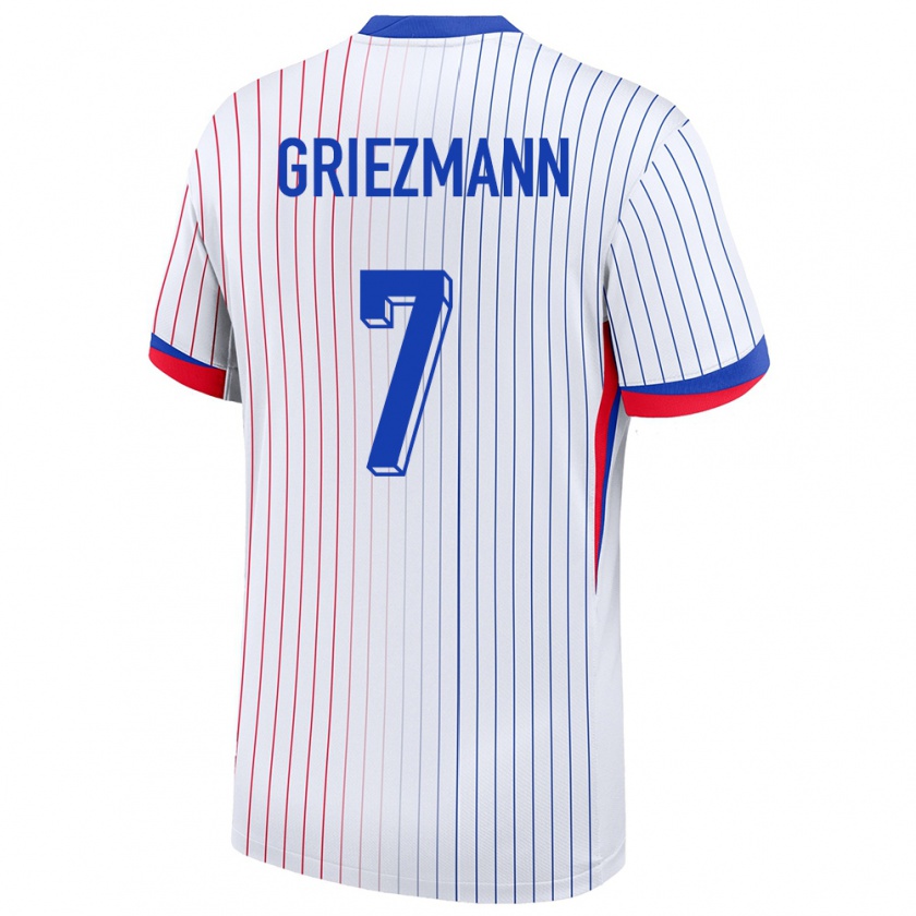 Kandiny Niño Camiseta Francia Antoine Griezmann #7 Blanco 2ª Equipación 24-26 La Camisa Chile