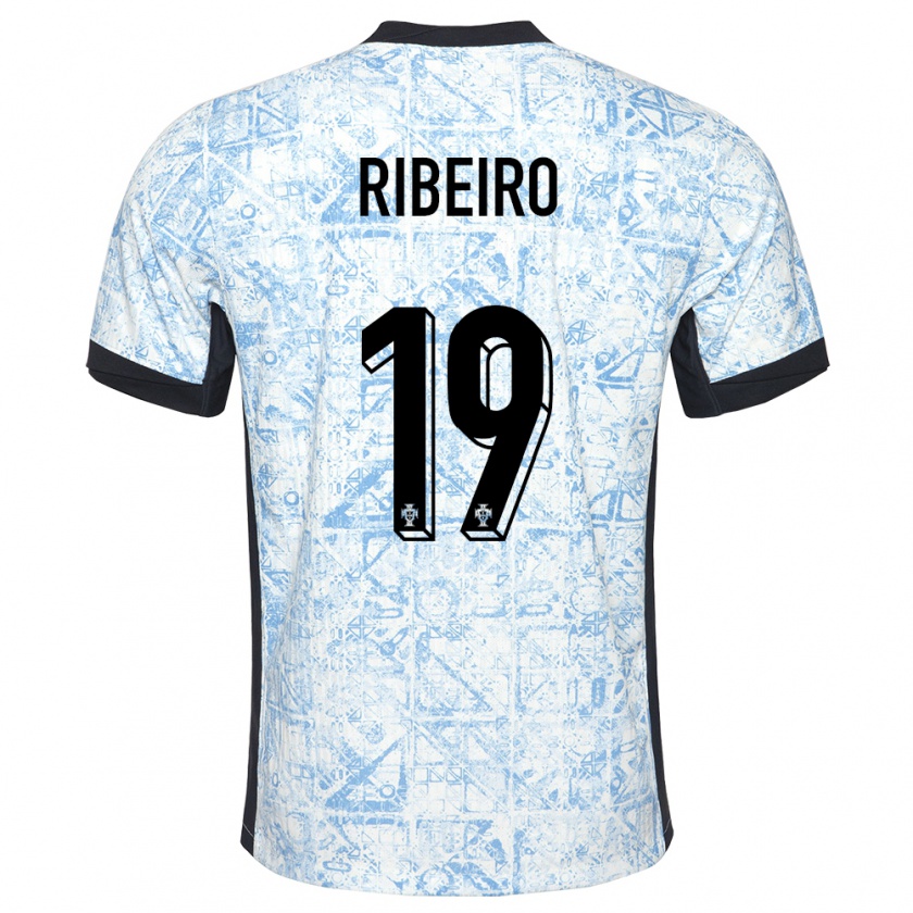 Kandiny Niño Camiseta Portugal Rodrigo Ribeiro #19 Crema Azul 2ª Equipación 24-26 La Camisa Chile