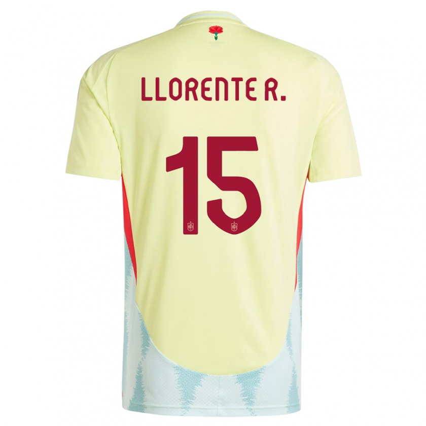 Kandiny Niño Camiseta España Diego Llorente #15 Amarillo 2ª Equipación 24-26 La Camisa Chile