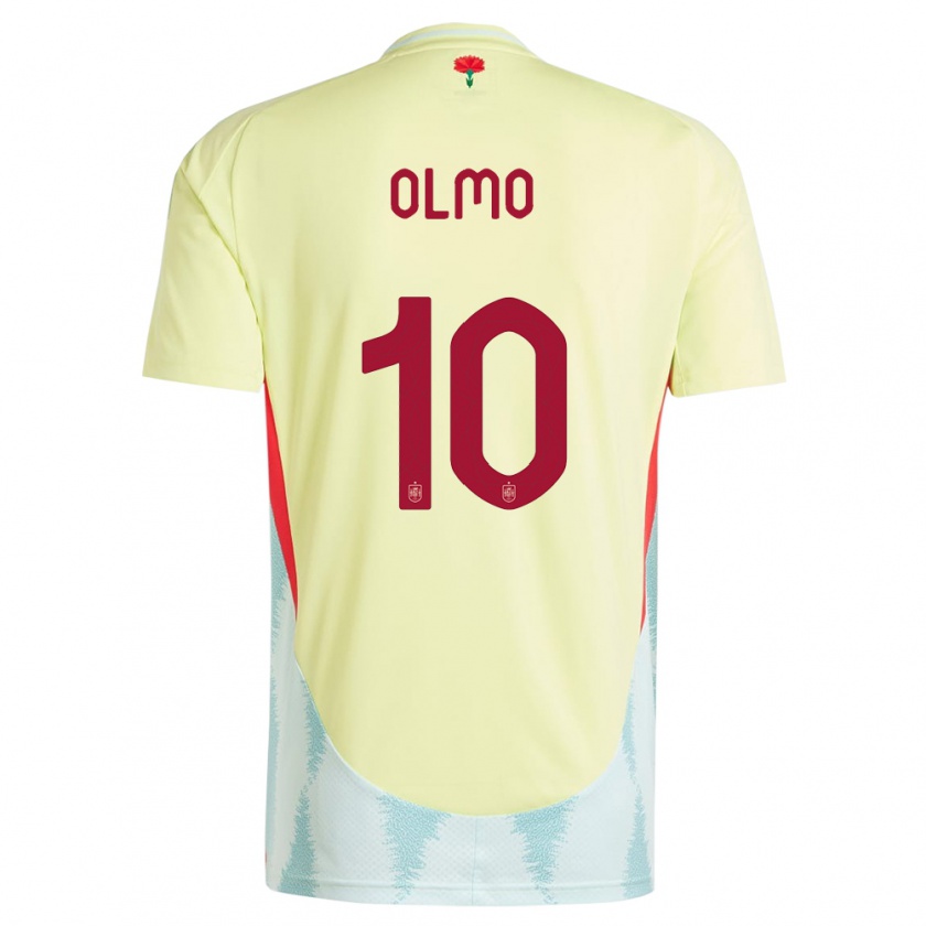 Kandiny Niño Camiseta España Dani Olmo #10 Amarillo 2ª Equipación 24-26 La Camisa Chile