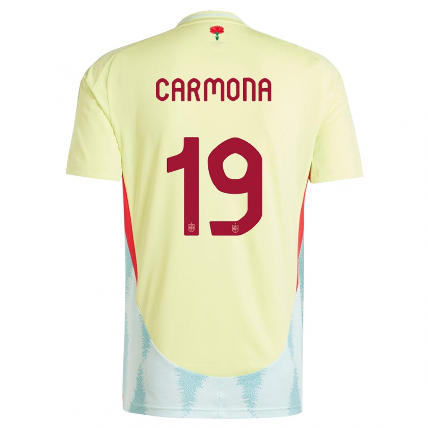 Kandiny Niño Camiseta España Olga Carmona #19 Amarillo 2ª Equipación 24-26 La Camisa Chile