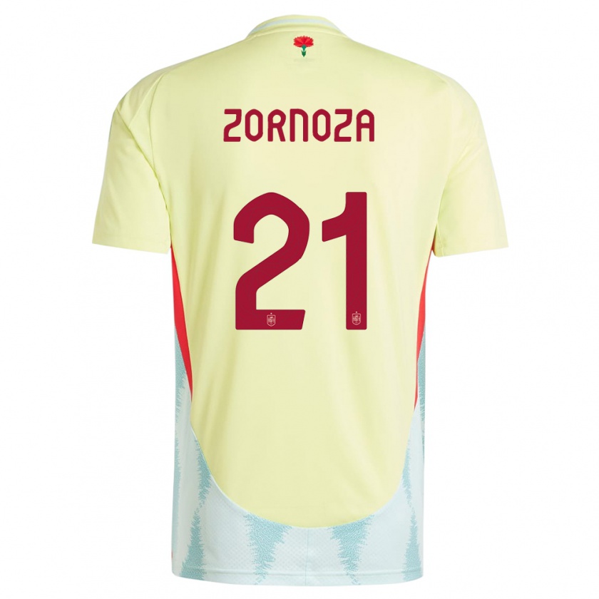 Kandiny Niño Camiseta España Claudia Zornoza #21 Amarillo 2ª Equipación 24-26 La Camisa Chile