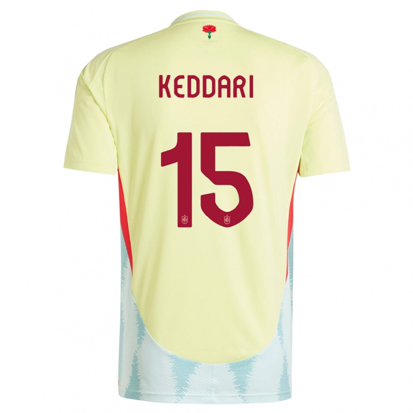 Kandiny Niño Camiseta España Wassim Keddari #15 Amarillo 2ª Equipación 24-26 La Camisa Chile