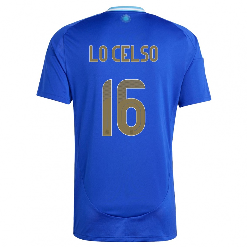 Kandiny Niño Camiseta Argentina Giovani Lo Celso #16 Azul 2ª Equipación 24-26 La Camisa Chile