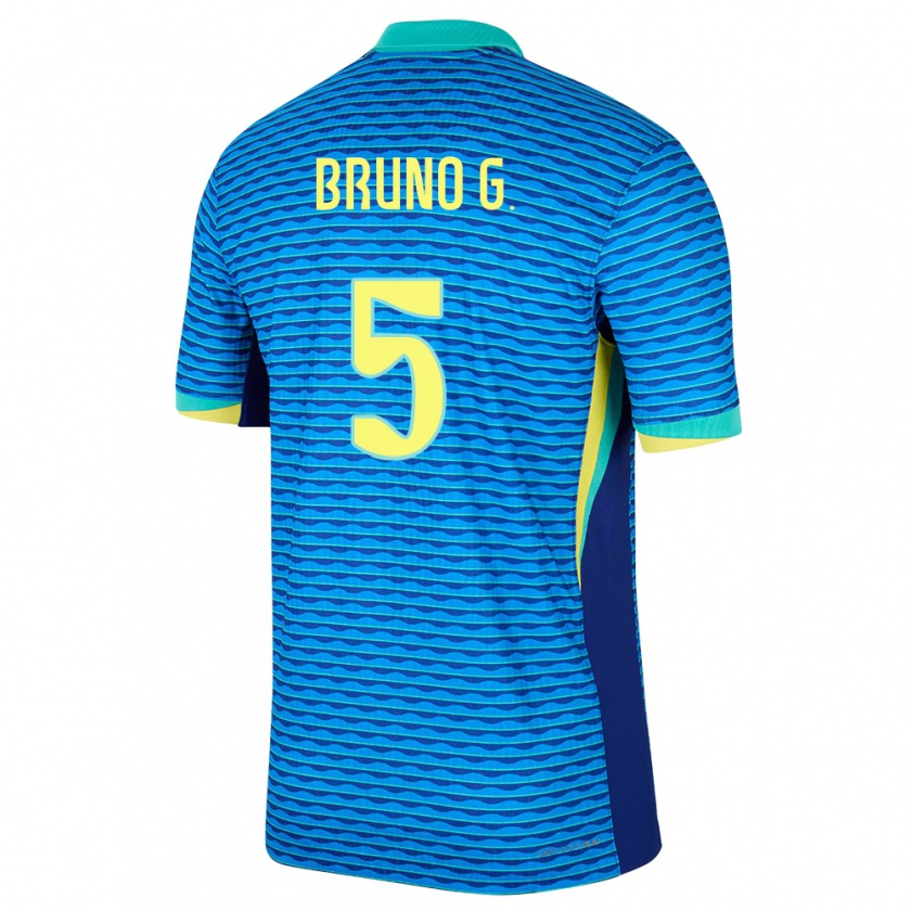 Kandiny Niño Camiseta Brasil Bruno Guimaraes #5 Azul 2ª Equipación 24-26 La Camisa Chile