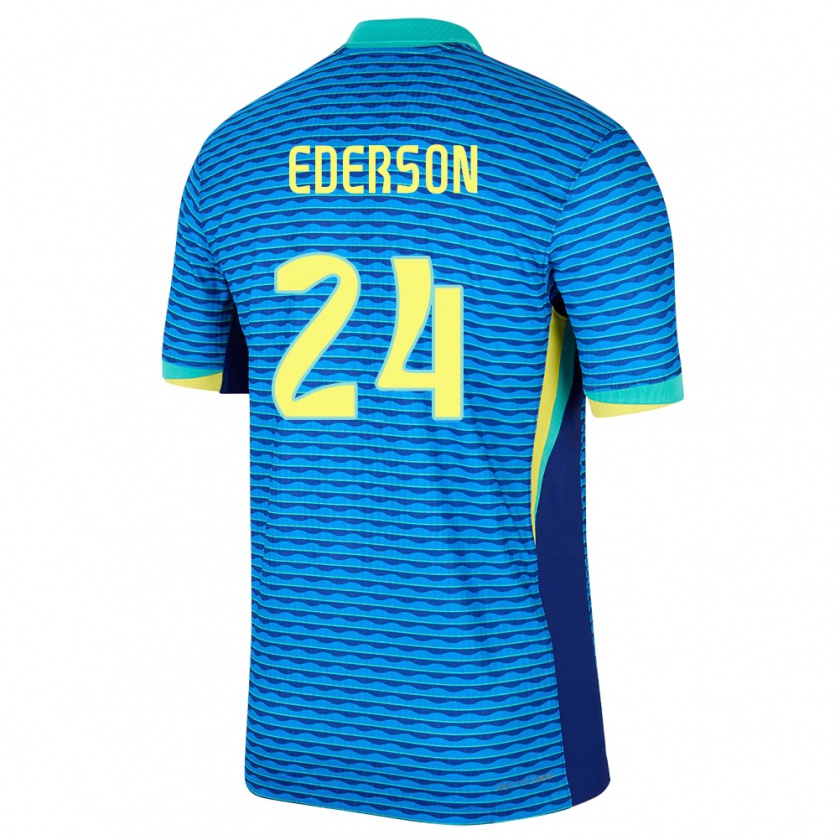 Kandiny Niño Camiseta Brasil Ederson #24 Azul 2ª Equipación 24-26 La Camisa Chile