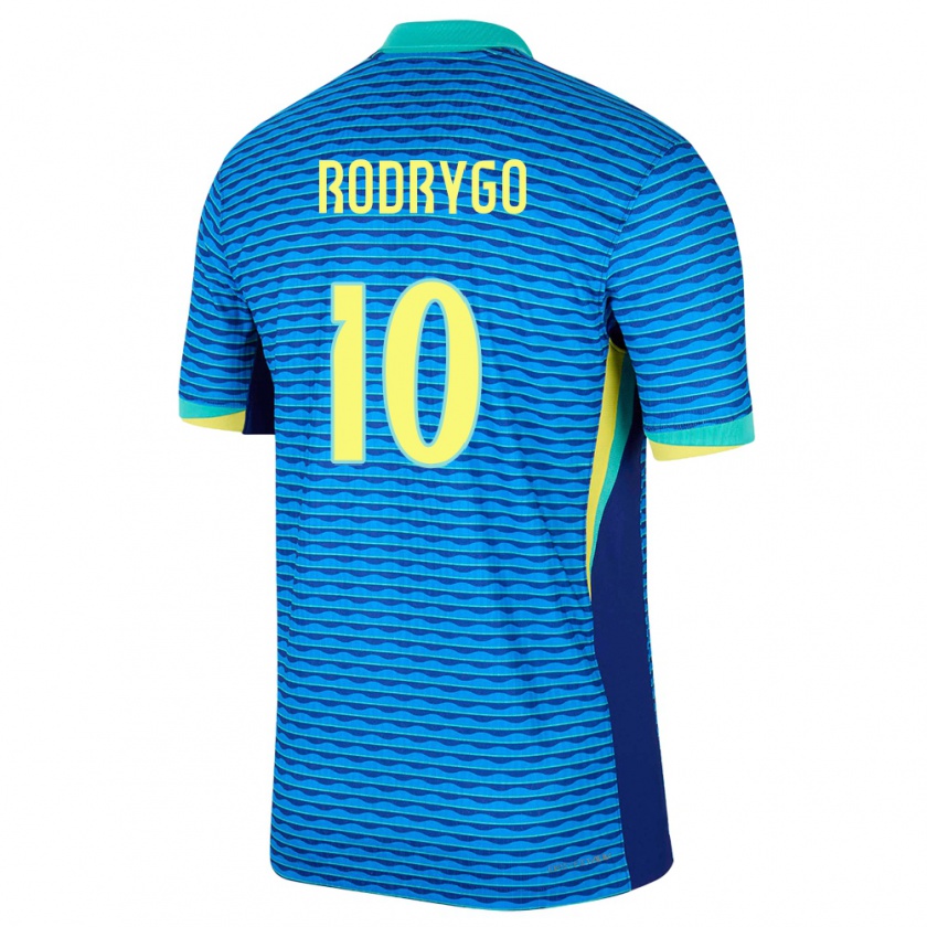 Kandiny Niño Camiseta Brasil Rodrygo #10 Azul 2ª Equipación 24-26 La Camisa Chile